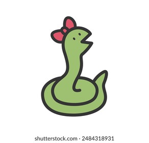A cute snake vector illustration ribbon