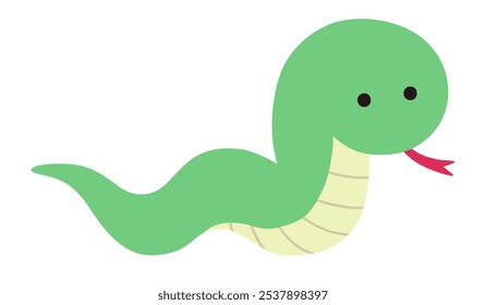 Cute snake vector illustration. Snake, snake year, zodiac, icon, New Year's card