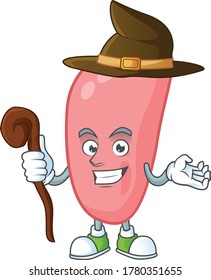 Cute and sneaky Witch neisseria gonorhoeae cartoon design style. Vector illustration