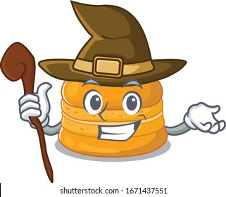 Cute and sneaky Witch orange macaron cartoon design style