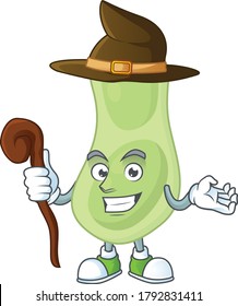 Cute and sneaky Witch staphylococcus pneumoniae cartoon design style. Vector illustration