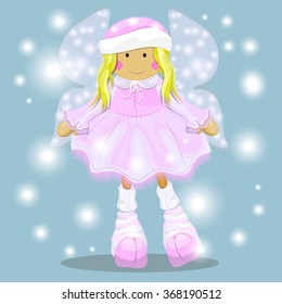 cute snow angel doll with wings