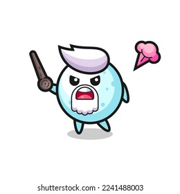 cute snow ball grandpa is getting angry , cute style design for t shirt, sticker, logo element