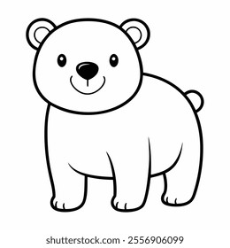 cute snow bear vector icon with background