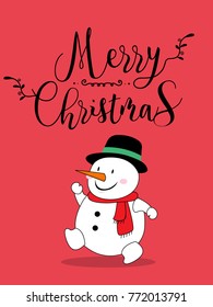Cute Snow Christmas Greeting Card.