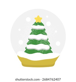 Cute snow globe illustration material