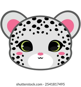 Cute Snow Leopard with green eyes