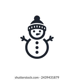 lindo hombre de nieve logo ilustración vectorial diseño de plantilla