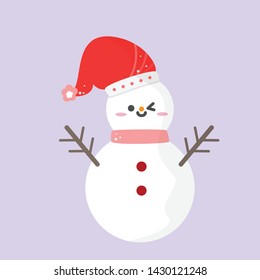 Cute Snow Man vector illustrarion