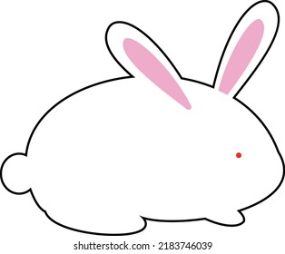 Es una linda ilustración de conejo de nieve.