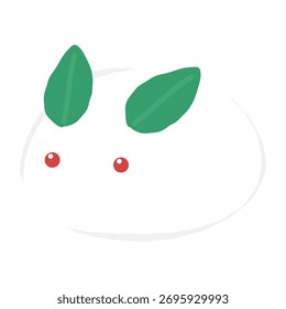 Material de ilustração bonito coelho de neve