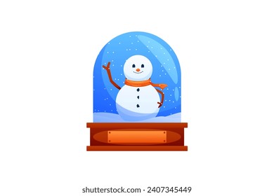 Cute Snowball with Snowman Winter Sticker