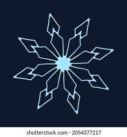 cute snowflake, festive christmas design of unique winter symbol