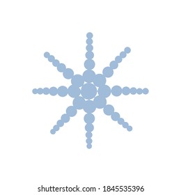 Cute snowflake icon. New Year or Christmas snowflake. Simple flat blue illustration isolated on white background.