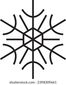 Cute Schneeflocke einzeln auf weißem Hintergrund. Flachschneesymbole, Silhouette. Nettes Element für Weihnachtsbanner, Karten. Neujahrsschmuck