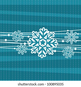 cute snowflake  over aquamarine background. vector