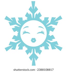 Cute snowflake vector cartoon illustration
