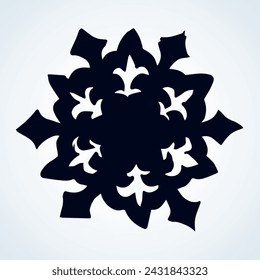 Cute snowflake. Vector freehand drawing