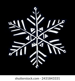 Lindo copo de nieve. Dibujo a mano alzada vectorial