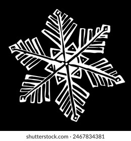 Cute snowflake. Vector freehand drawing