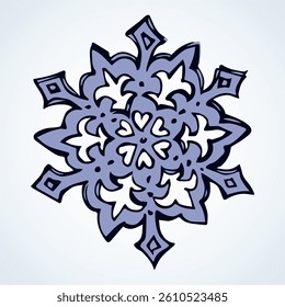 Cute snowflake. Vector freehand drawing