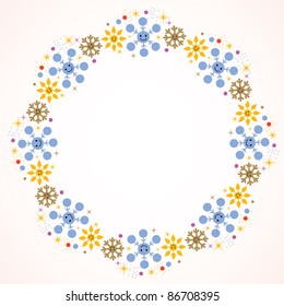 cute snowflakes Christmas frame