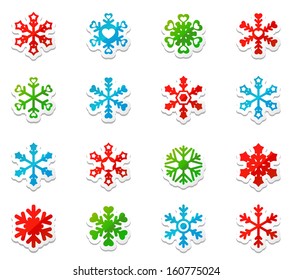 Cute Snowflakes icon collection