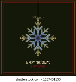 Cute snowflakes isolated lat snow icons, silhouette. Nice element for Christmas banner, cards. New year ornament.