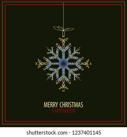 Cute snowflakes isolated lat snow icons, silhouette. Nice element for Christmas banner, cards. New year ornament.