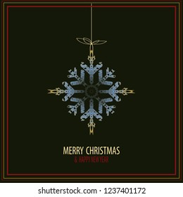 Cute snowflakes isolated lat snow icons, silhouette. Nice element for Christmas banner, cards. New year ornament.