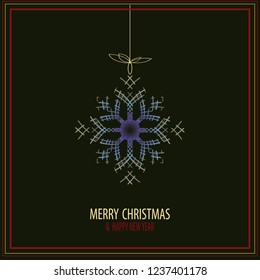 Cute snowflakes isolated lat snow icons, silhouette. Nice element for Christmas banner, cards. New year ornament.