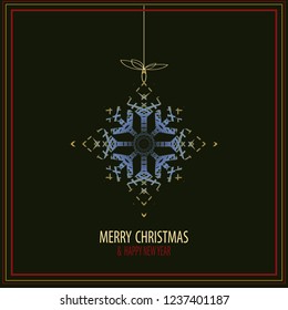 Cute snowflakes isolated lat snow icons, silhouette. Nice element for Christmas banner, cards. New year ornament.