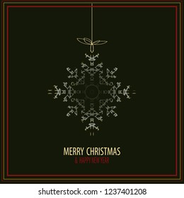 Cute snowflakes isolated lat snow icons, silhouette. Nice element for Christmas banner, cards. New year ornament.