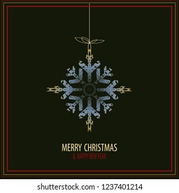 Cute snowflakes isolated lat snow icons, silhouette. Nice element for Christmas banner, cards. New year ornament.