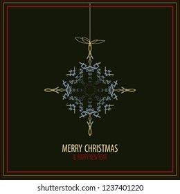 Cute snowflakes isolated lat snow icons, silhouette. Nice element for Christmas banner, cards. New year ornament.