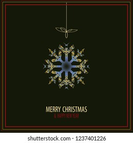 Cute snowflakes isolated lat snow icons, silhouette. Nice element for Christmas banner, cards. New year ornament.
