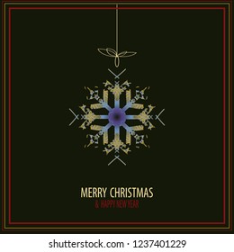 Cute snowflakes isolated lat snow icons, silhouette. Nice element for Christmas banner, cards. New year ornament.