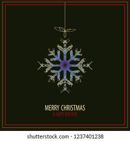 Cute snowflakes isolated lat snow icons, silhouette. Nice element for Christmas banner, cards. New year ornament.