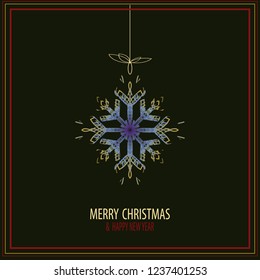 Cute snowflakes isolated lat snow icons, silhouette. Nice element for Christmas banner, cards. New year ornament.