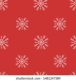 Cute snowflakes pattern in modern scandinavian style in vector. Absctract nordic geometric design for winter decoration interior, print posters, greating card, bussines banner, wrapping.