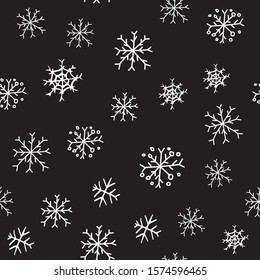 Cute snowflakes pattern in modern scandinavian style in vector. Absctract nordic geometric design for winter decoration interior, print posters, greating card, bussines banner, wrapping. 