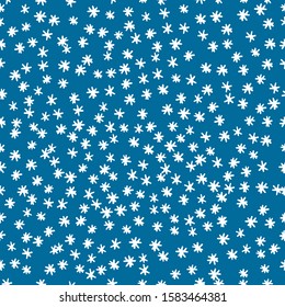 Cute snowflakes pattern in trendy color 2020 year in vector. Absctract nordic geometric design for winter decoration interior, print posters, greating card, bussines banner, wrapping.