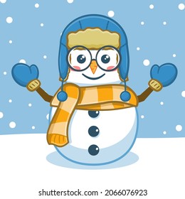 A cute snowman cartoon character