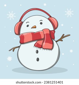 cute snowman cartoon christmas decoration