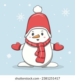 cute snowman cartoon christmas decoration
