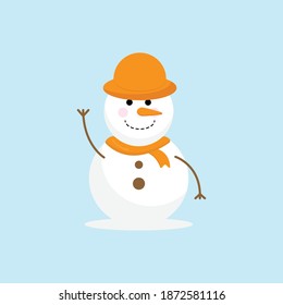 Cute Snowman Cartoon Design Vector Illustration