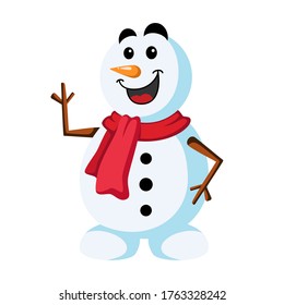 Cute Snowman Cartoon Doodle Character Illustration Design For Merry Christmas Design