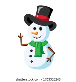 Cute Snowman Cartoon Doodle Character Illustration Design For Merry Christmas Design