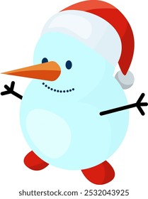 Cute snowman cartoon icon. Winter season mascot