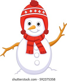 cute snowman cartoon posing